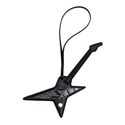 Rock charm Swift x Chevre x Porosus Black Silver hardware B engraved | Introducing Hermes R010683