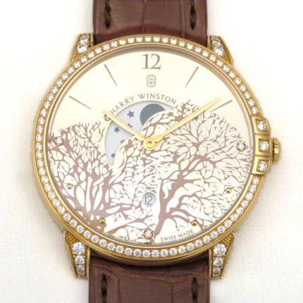 MIDQMP39RR001 Midnight Moon Phase Bezel Lug Diamond | Introducing Harry Winston W135316