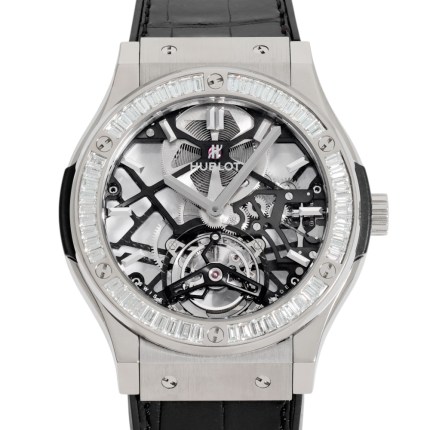 505.NX.0170.LR.1904 Classic Fusion Tourbillon Bezel Bucket Diamonds | Introducing Hublot W191425