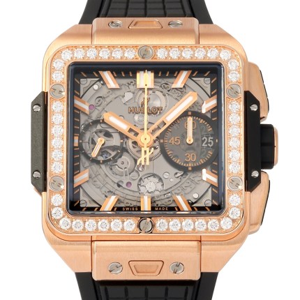 [USED]821.OX.0180.RX.1204 Square Banunico King Gold Diamond | Introducing Hublot W237161